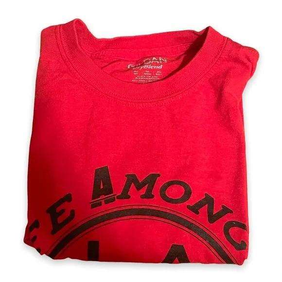 LACA Red Live Among Culture & Art Gilden Dry Blend Cotton & Polyester Tee - Picture 5 of 7